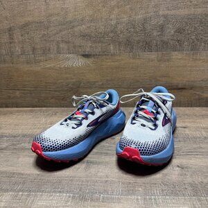 Brooks Caldera 6 Oyster/Blue/Pink Trail Athletic Shoes Women's Size 8